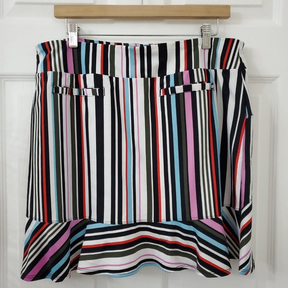 Tail Meadow Collection Honor Variegated Striped Flounce Skort - Picture 5 of 16